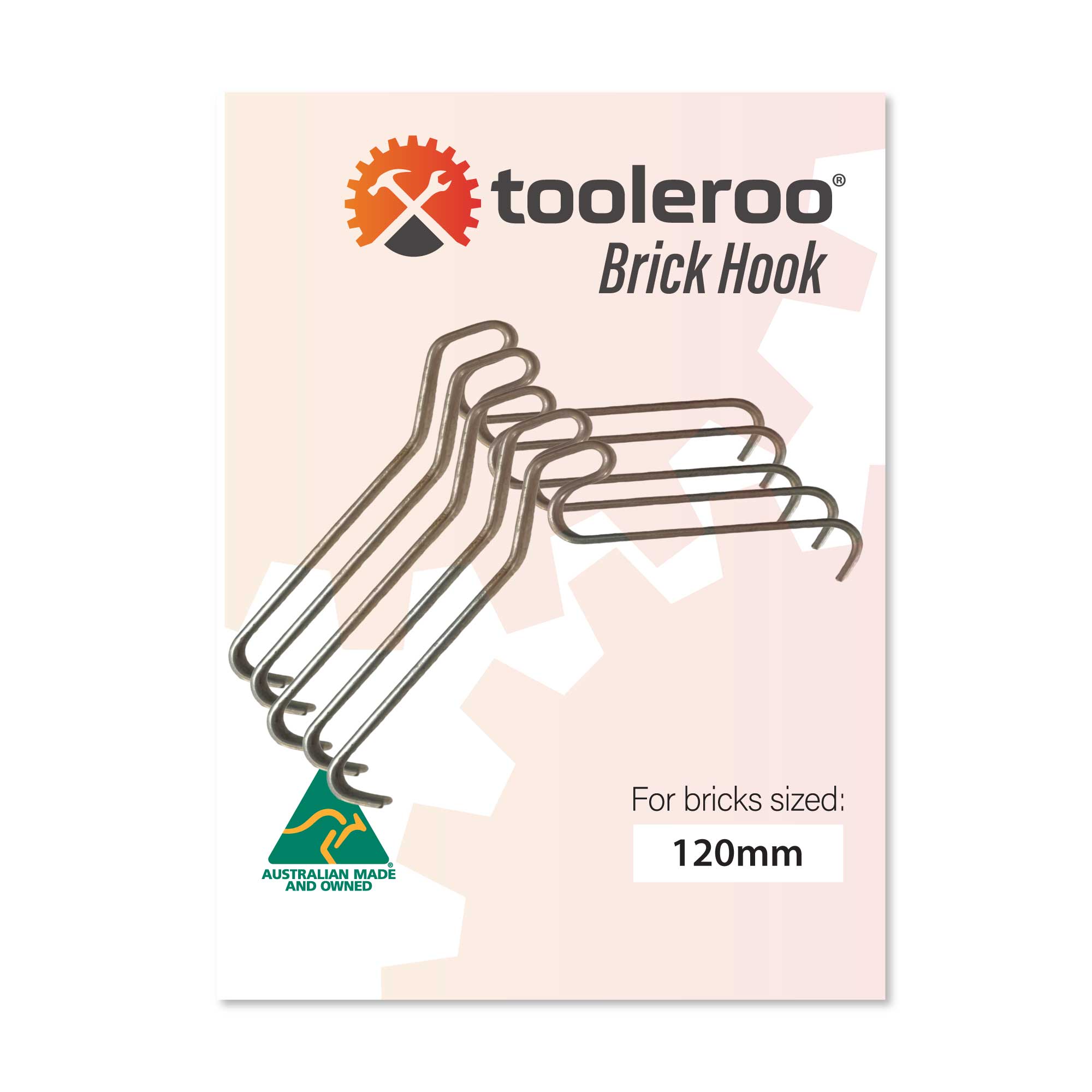 5 Pack 120mm (4.7") Brick Hooks - Wall Crab Clips Hangers For Pictures Plants - NuSea